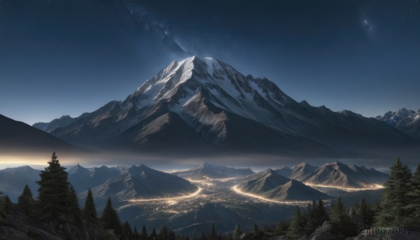 A landscape caught in a breathtaking snowy outdoors