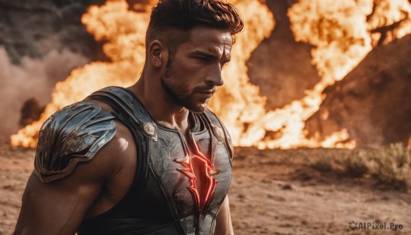 A charming fiery smoke featuring a male