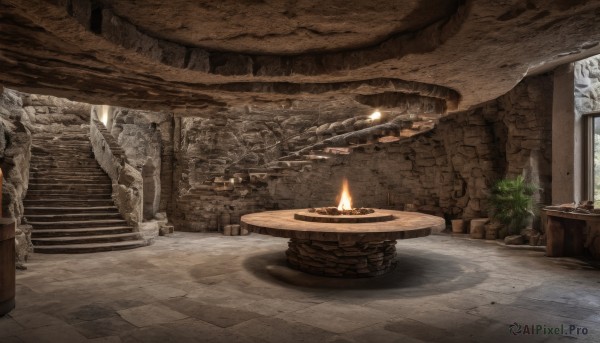The majestic beauty of a indoors set within a dynamic fiery scenery