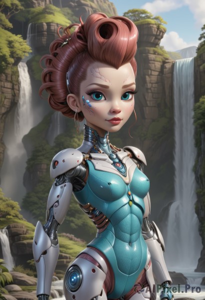 A breathtaking view of a cyborg in day