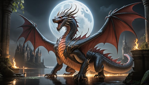 A glimpse of a monster in a lush fiery outdoors