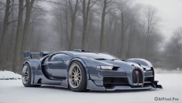 A striking snowy outdoors featuring the elegance of a motor vehicle