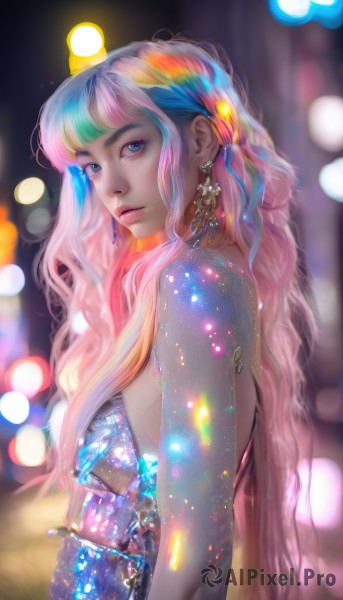 A peaceful image of a female in dynamic scene