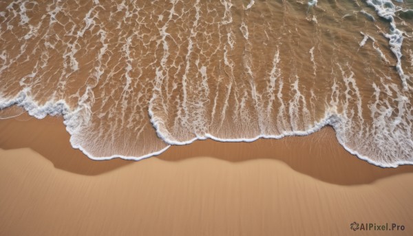 food,water,no humans,shadow,ocean,beach,brown background,realistic,sand,waves,food focus,brown theme,still life,simple background,feet,close-up