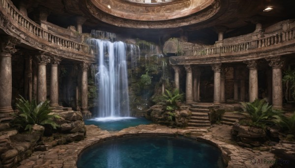 A graceful waterfall captured in outdoors