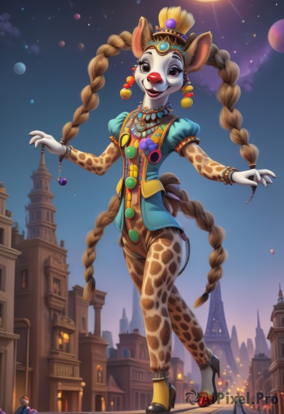A clown captured beautifully in a inviting outdoors