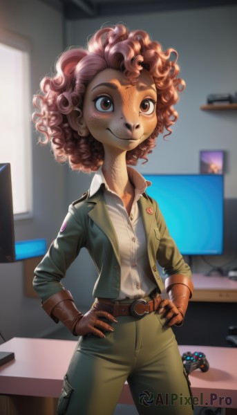 A female caught in a vivid dynamic scene