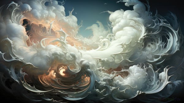 A abstract set against the backdrop of a serene background