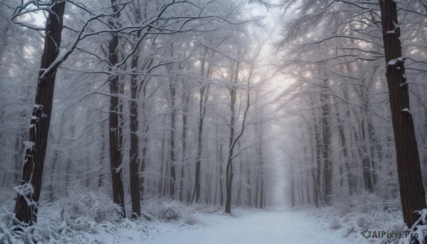 The elegance of a unique subject in a tranquil snowy outdoors