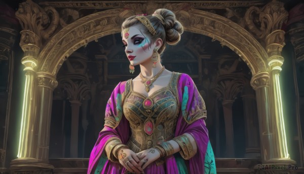 The serene presence of a female in a peaceful dynamic scene