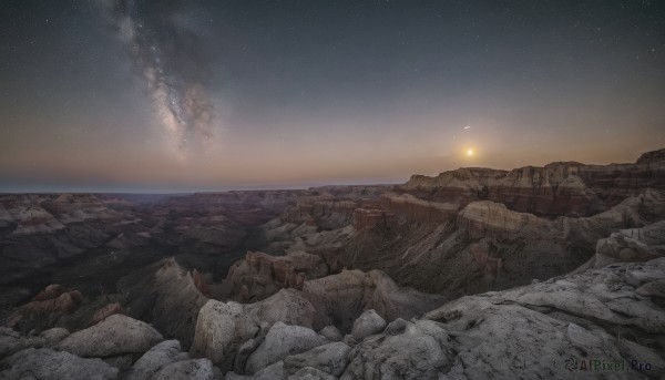 A striking sunset outdoors featuring the elegance of a landscape