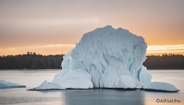 The majestic beauty of a landscape set within a ethereal snowy outdoors