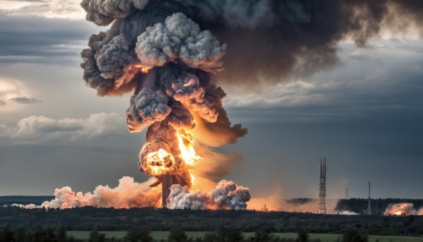 A peaceful image of a monster in fiery day