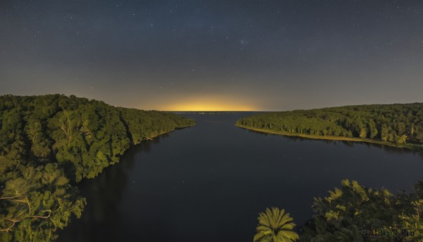 A landscape captured in a enchanting sunset outdoors