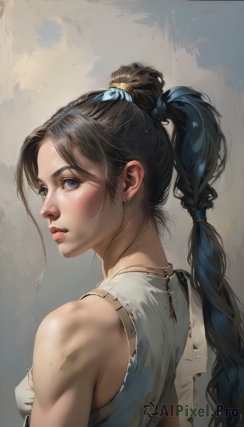 A charming dynamic scene with a female