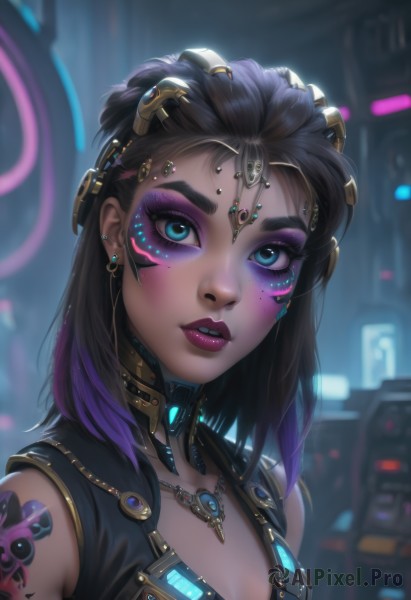 A cyborg captured in a enchanting dynamic scene