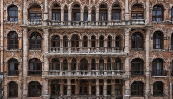 outdoors,no humans,window,traditional media,building,scenery,stairs,door,railing,architecture,bridge,pillar,arch,balcony,sky,day,watermark,city,cityscape