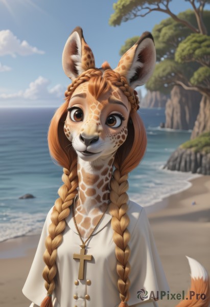 A breathtaking view of a female in day
