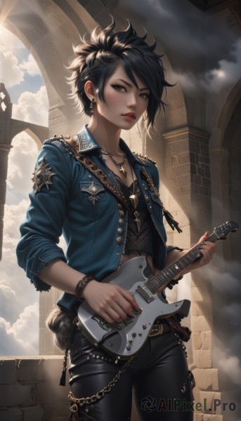 The charm of a female in a scenic day