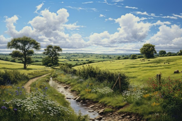 A idyllic landscape within a vivid day