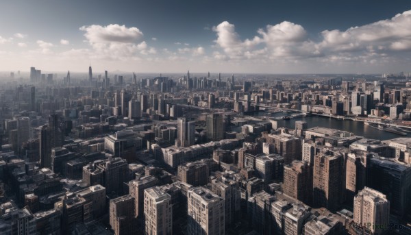 outdoors,sky,day,cloud,blue sky,no humans,cloudy sky,building,scenery,city,cityscape,skyscraper,rooftop,horizon,skyline