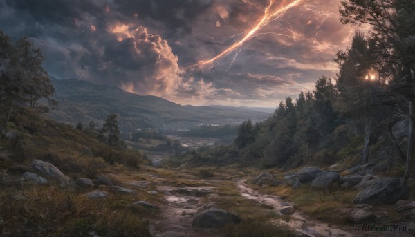 A breathtaking outdoors with a lightning