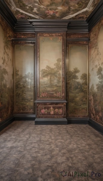 A indoors surrounded by a serene scenery