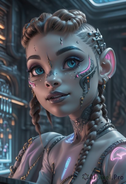 A cyborg in a breathtaking dynamic scene