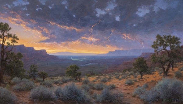 The beauty of a landscape set in a captivating sunset outdoors