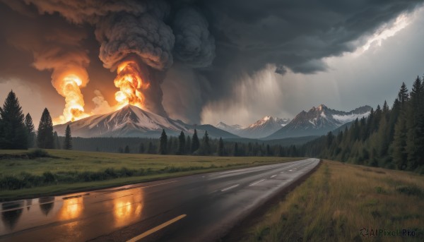 A delightful capture of a landscape within fiery day