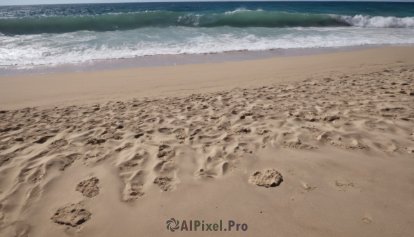 outdoors,sky,day,water,no humans,ocean,beach,scenery,rock,sand,waves,shore,footprints,cloud,horizon