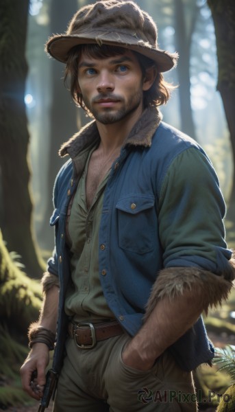 The allure of a male in a majestic day