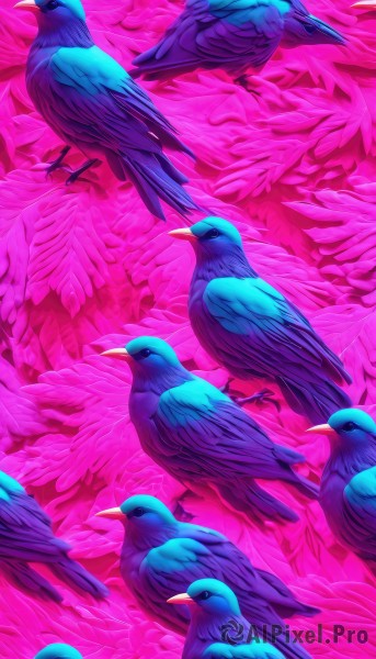 no humans,bird,animal,pink background,flying,animal focus,pink theme,too many,flock,closed mouth,outdoors,artist name,glowing,watermark,from above,scenery,glowing eyes,crow