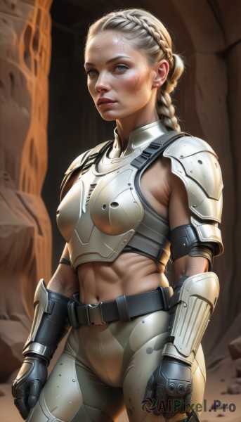 A female caught in a breathtaking dynamic scene
