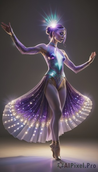 The wonder of a female in a peaceful dynamic scene