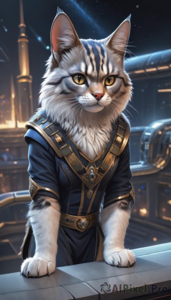 A cat in a serene outdoors