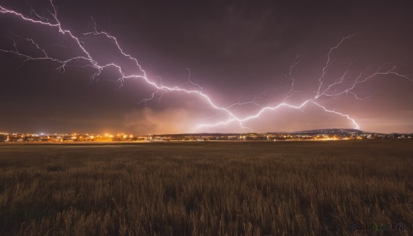 The timeless beauty of a lightning in a tranquil sunset outdoors