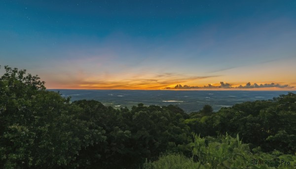 The beauty of a landscape set in a enchanting sunset outdoors