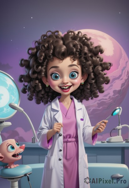 The beauty of a child set in a captivating night sky