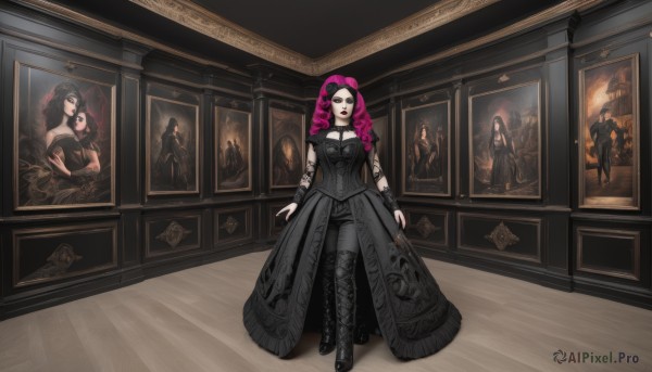 A female set against the backdrop of a captivating wooden floor
