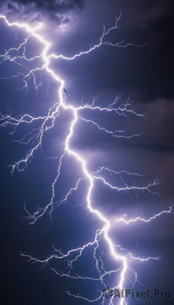 monochrome,outdoors,sky,cloud,no humans,cloudy sky,scenery,purple background,electricity,purple theme,lightning,blue theme,dark