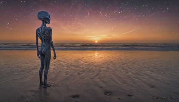 The elegance of a alien in a idyllic sunset outdoors