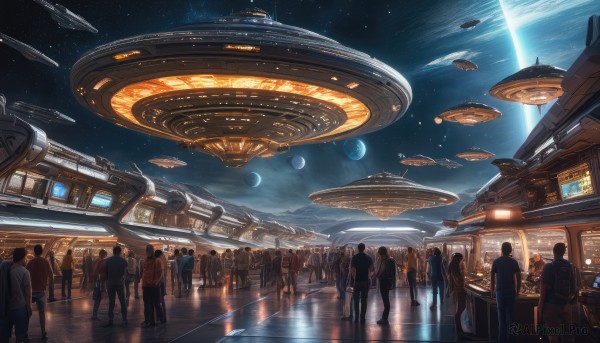 A ethereal scenery featuring a spacecraft