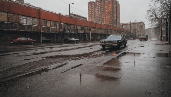 A charming snowy day with a motor vehicle