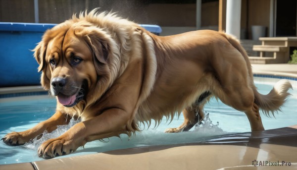 Dynamic scene brought to life with a captivating dog