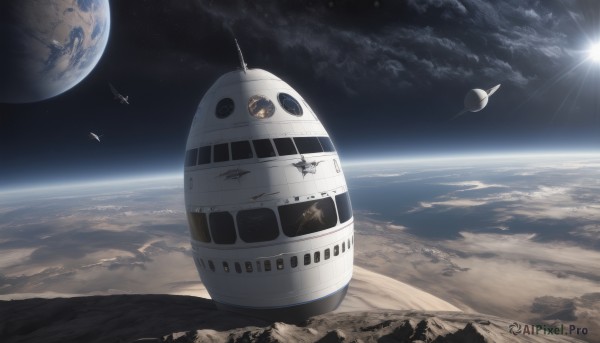 The charm of a spacecraft in a bold outdoors