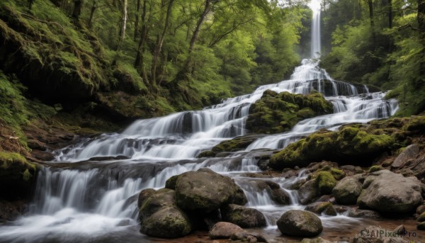 An iconic waterfall framed by a calm day