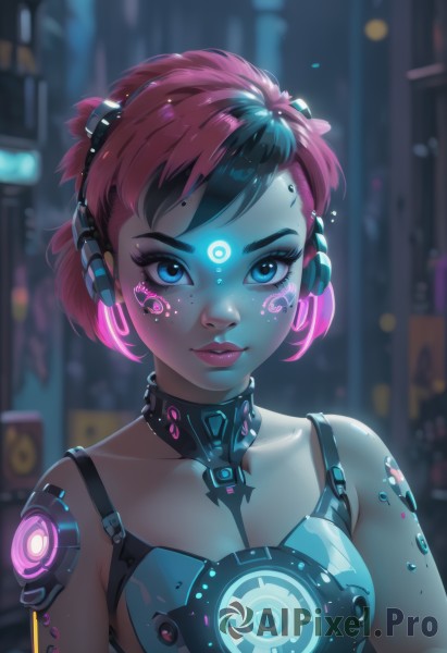 The beauty of a cyborg set in a calm dynamic scene