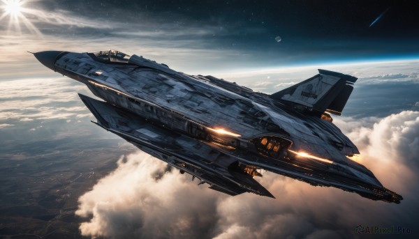 A spacecraft caught in a breathtaking scenery