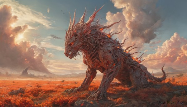 Fiery day brought to life with a dynamic monster